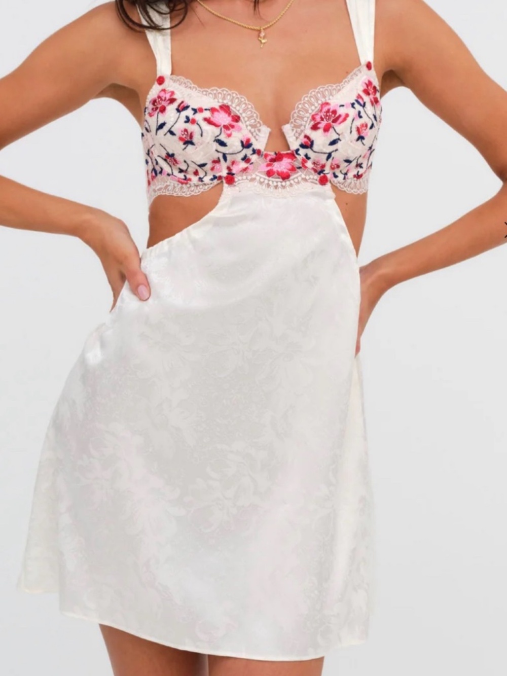 For Love And Lemons Festival Rose Dress Ivory White Medium